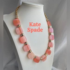 Kate Spade New York peach acrylic and gold tone necklace